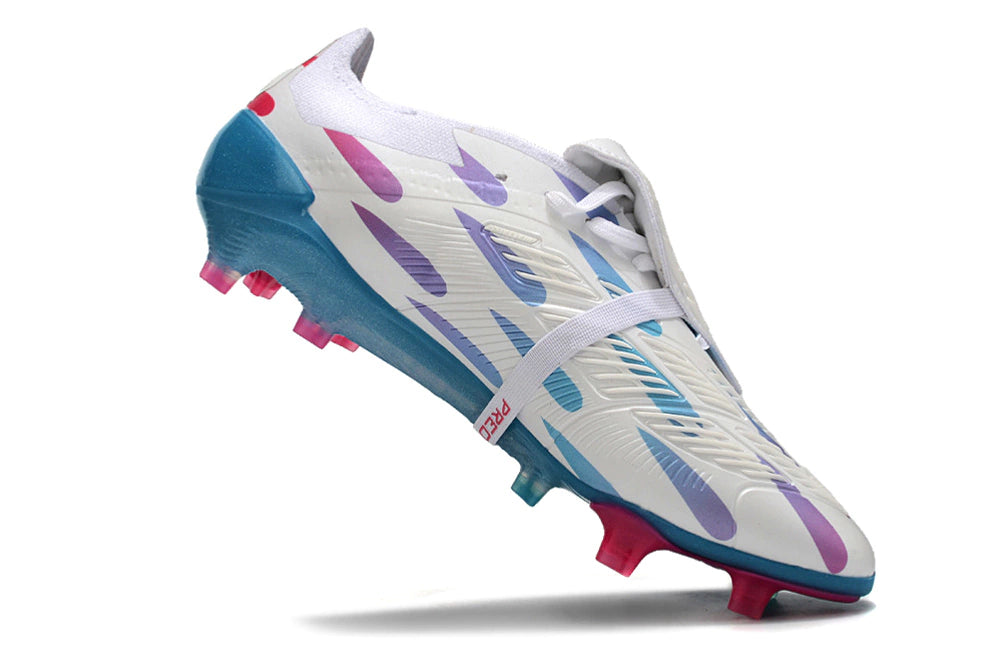 Chuteira Adidas Predstrike Elite Campo - Branco/Azul/Rosa