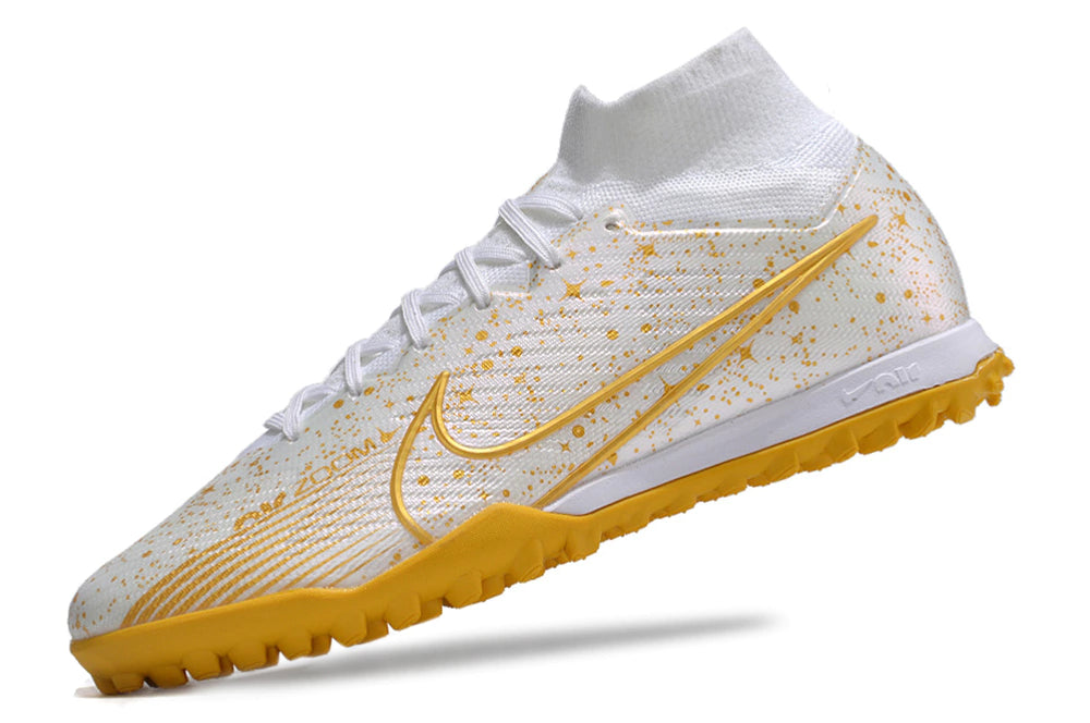 Chuteira Nike Mercurial Superfly 9 Elite Society - Branco/Dourado