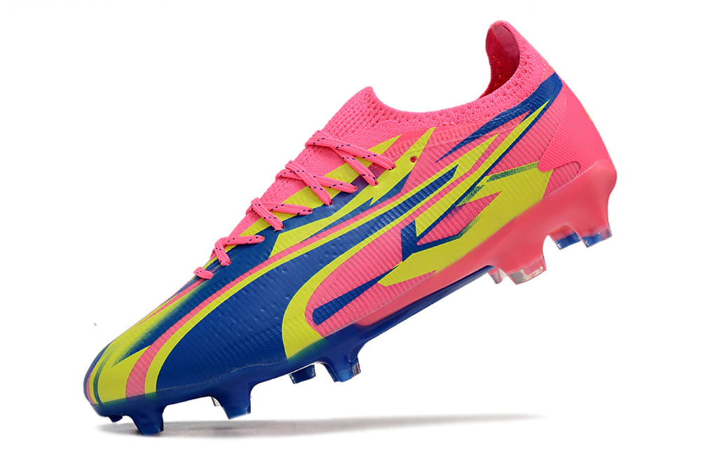 Chuteira Puma Ultra Ultimate Campo FG - Rosa/Azul