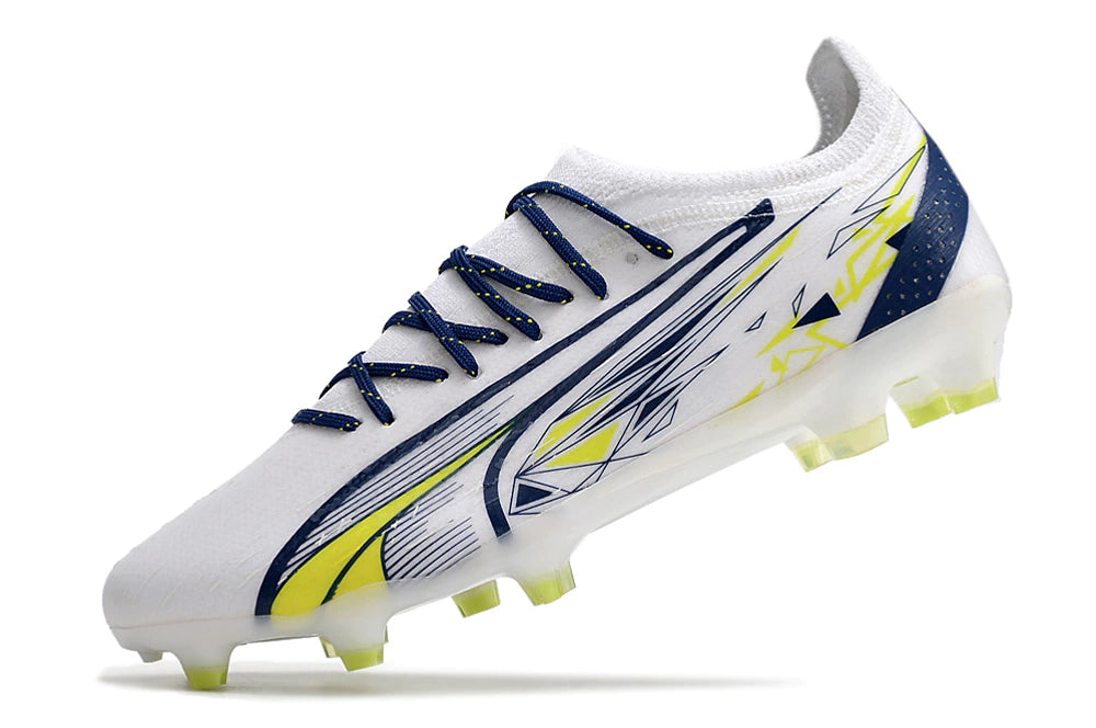 Chuteira Puma Ultra Ultimate Campo FG - Branco/Azul