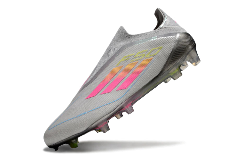 Chuteira Adidas F50 X Laceless Campo - Cinza/Rosa