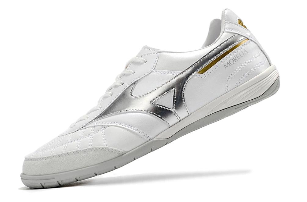 Chuteira Mizuno Morelia Sala Futsal - Branco/Prata