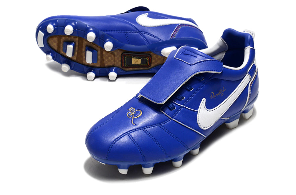 Chuteira Nike Tiempo Legend 10R Elite Campo - Azul/Branco