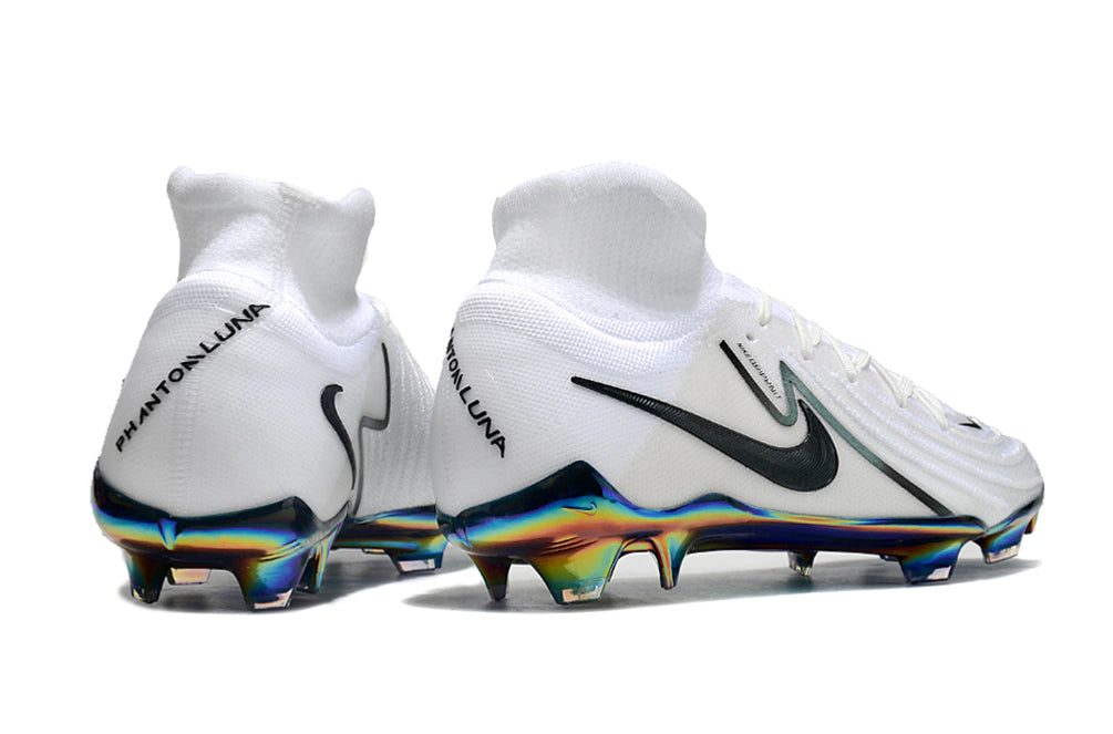 Chuteira Nike Campo Phantom Luna 2 Elite Campo FG - Branco/Preto/verde