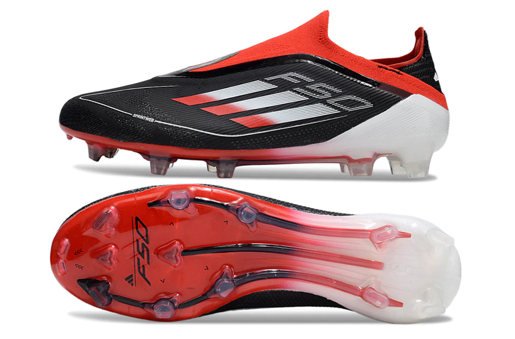 Chuteira Adidas F50 X Laceless Campo - Preto/Vermelho