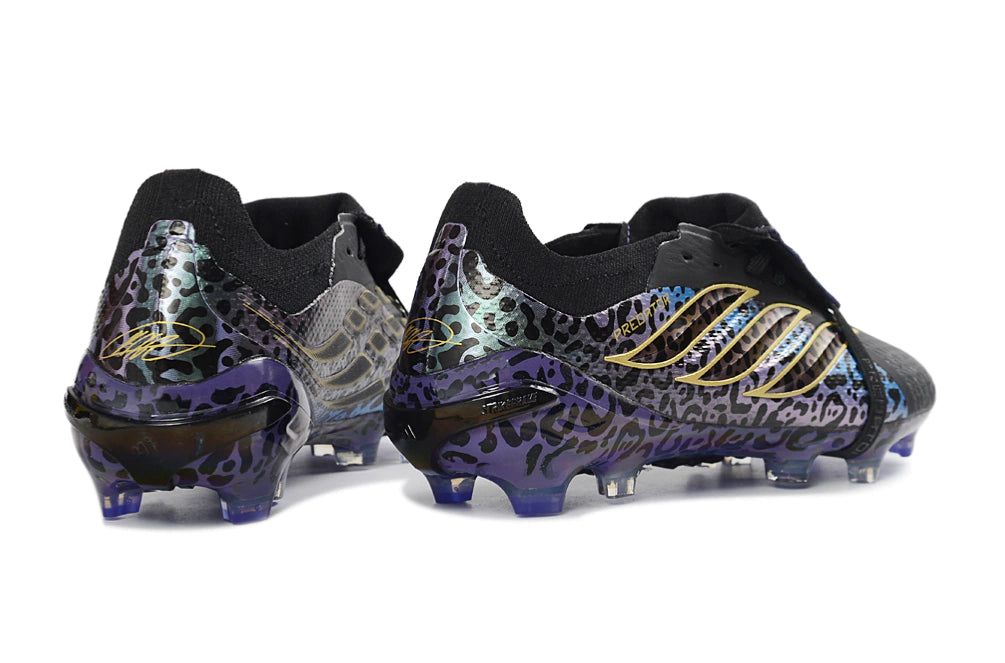 Chuteira Adidas Predator Tongue 26 Elite FG - Preto/Roxo