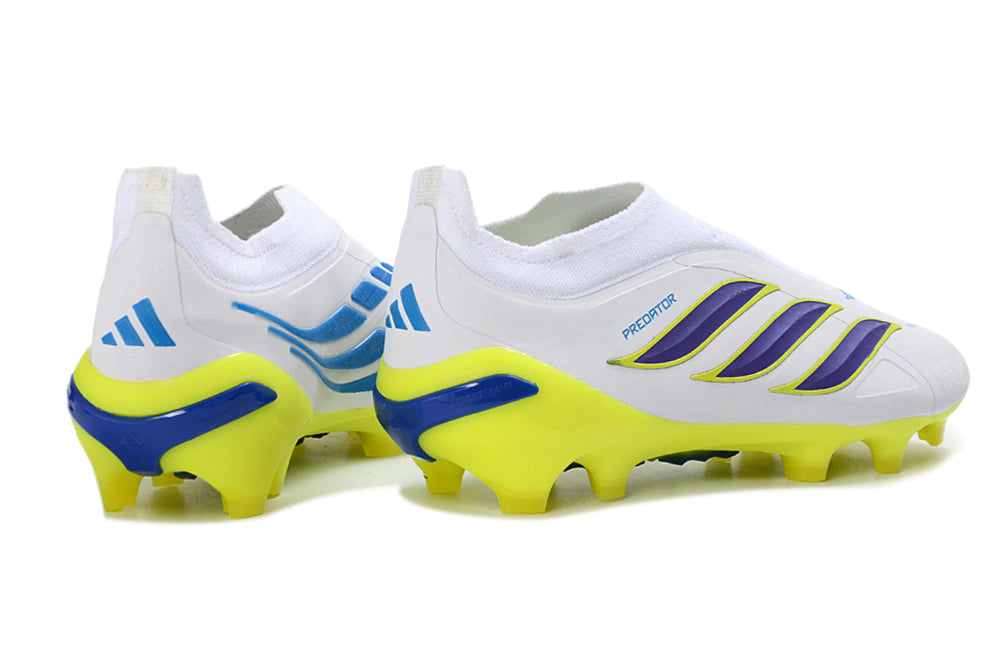 Chuteira Adidas Predator Laceless 26 Elite FG - Branco/Amarelo