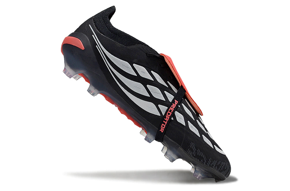 Chuteira Adidas Predator Tongue 26 Elite FG - Preto/Vermelho