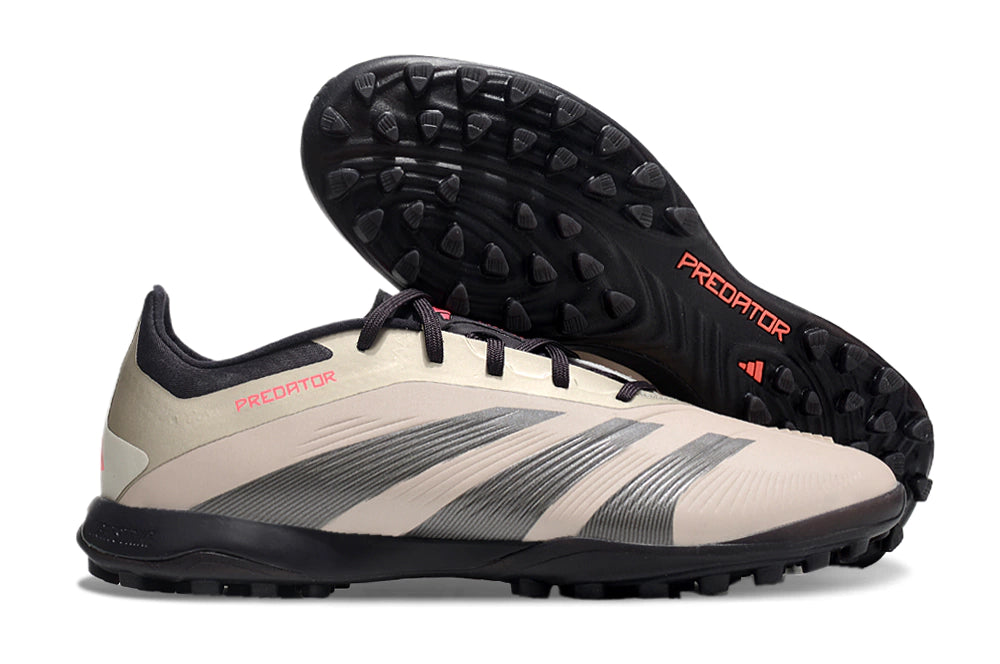Chuteira Adidas Predator PredStrike Elite Society - Marrom/Preto/Rosa