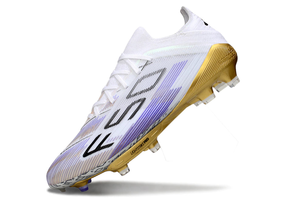Chuteira Adidas F50.1 Elite Campo - Branco/Dourado