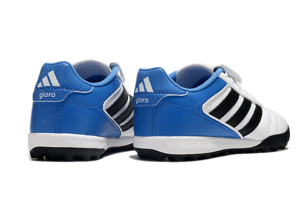 Chuteira Adidas Copa Gloro 2 Society - Branco/Preto/Azul