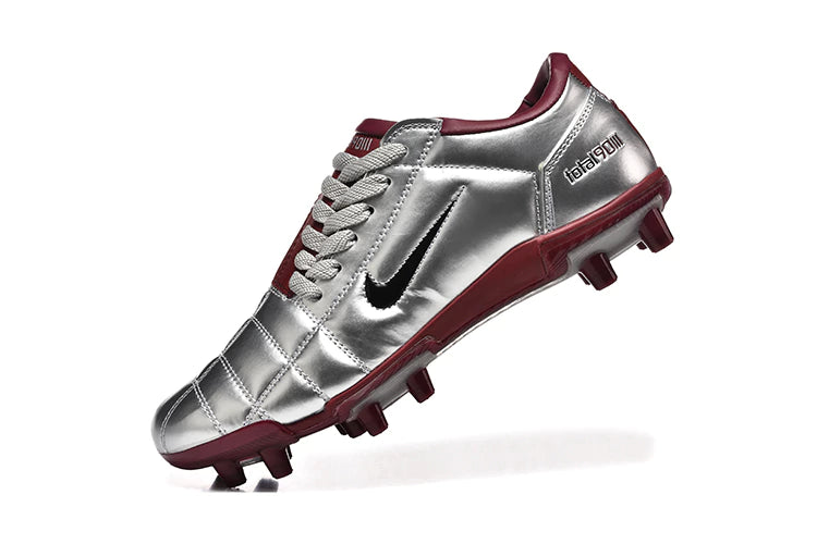 Chuteira Nike Total 90 Campo - Prata/Vermelho