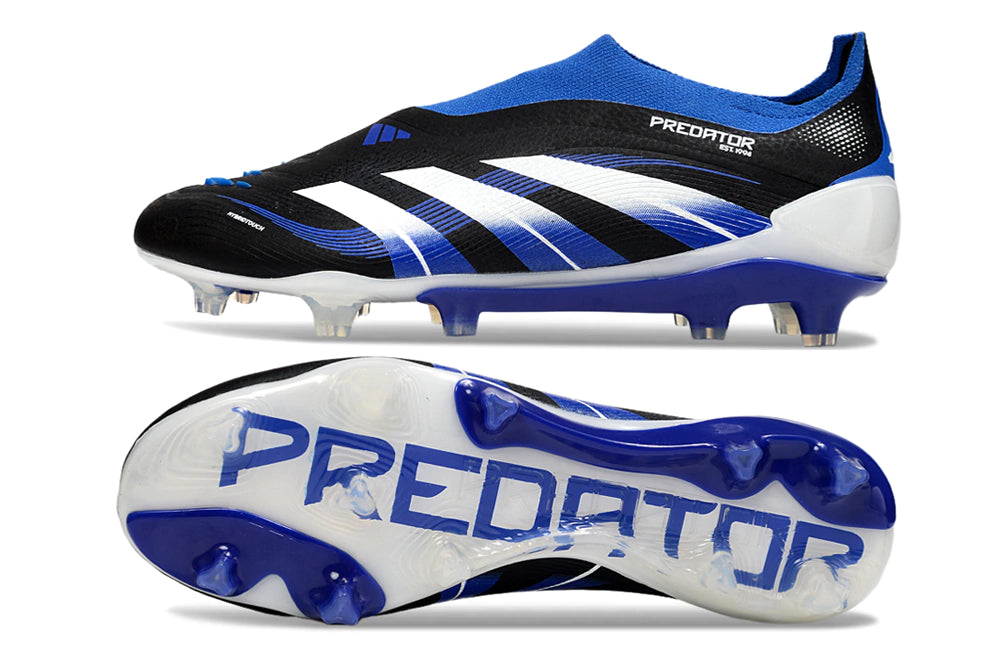 Chuteira Adidas Predator Elite 25 Laceless Campo - Preto/Azul