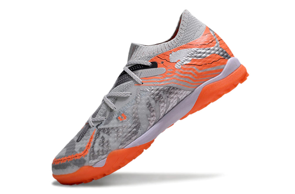 Chuteira Puma Future 7 Match Society - Prata/Laranja