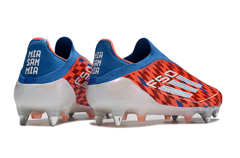 Chuteira Adidas F50 X Laceless Campo SG - Vermelho/Azul/Branco