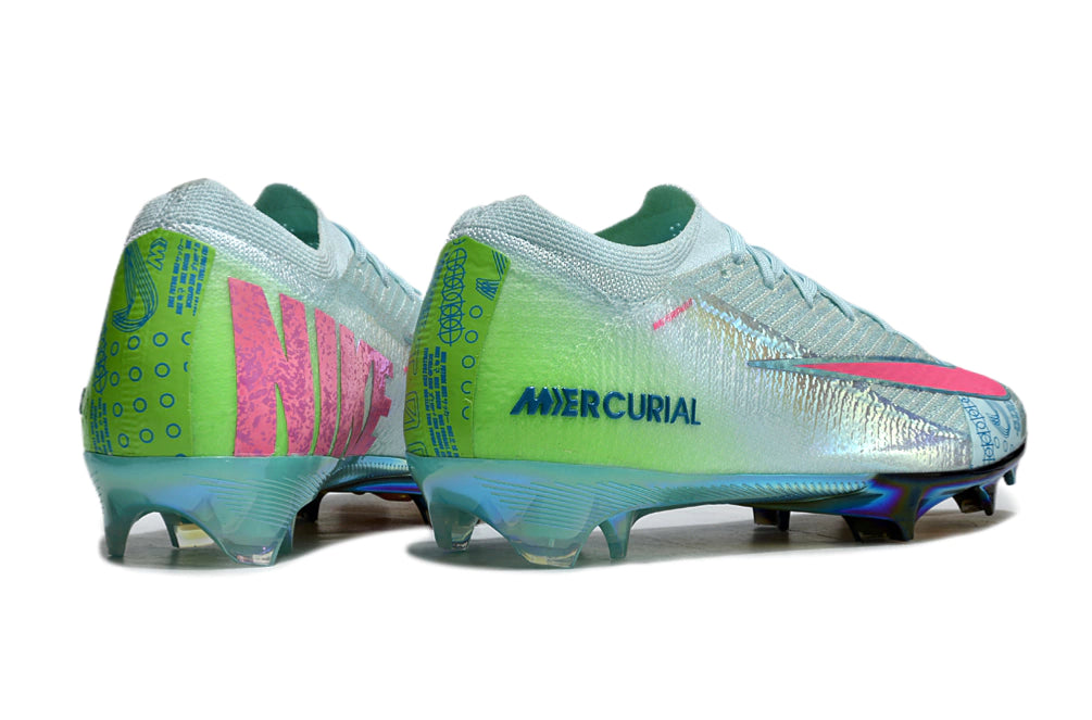 Chuteira Nike Air Zoom Mercurial Vapor 16 Elite FG - Azul/Verde/Rosa