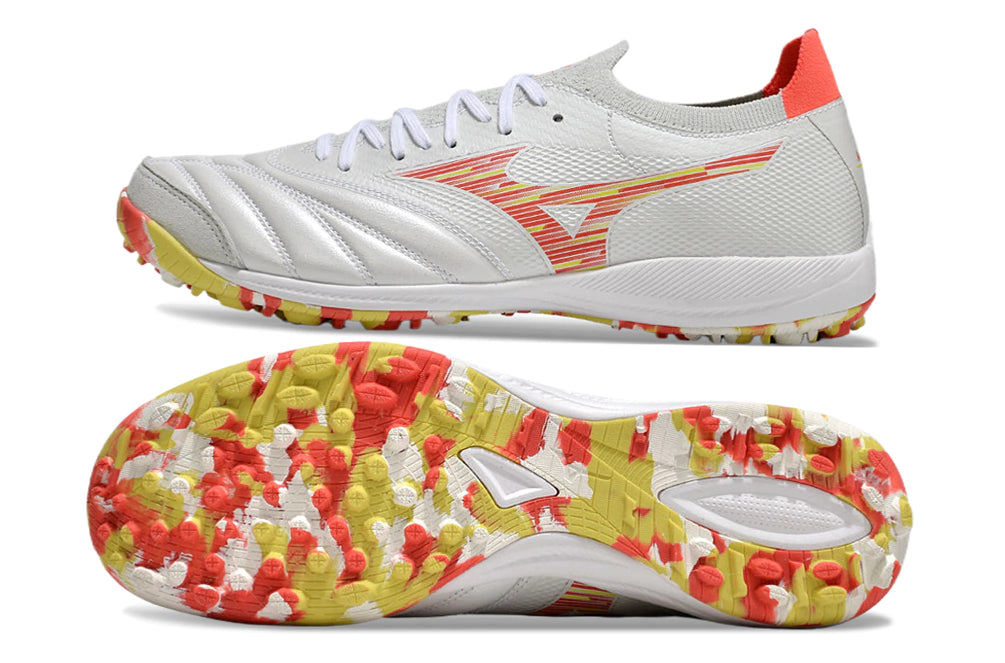 Chuteira Miuzno Morelia Neo Sala β Society - Laranja/Branco