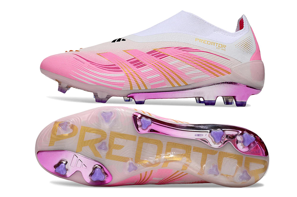 Chuteira Adidas Predator Elite 25 Laceless Campo - Branco/Rosa