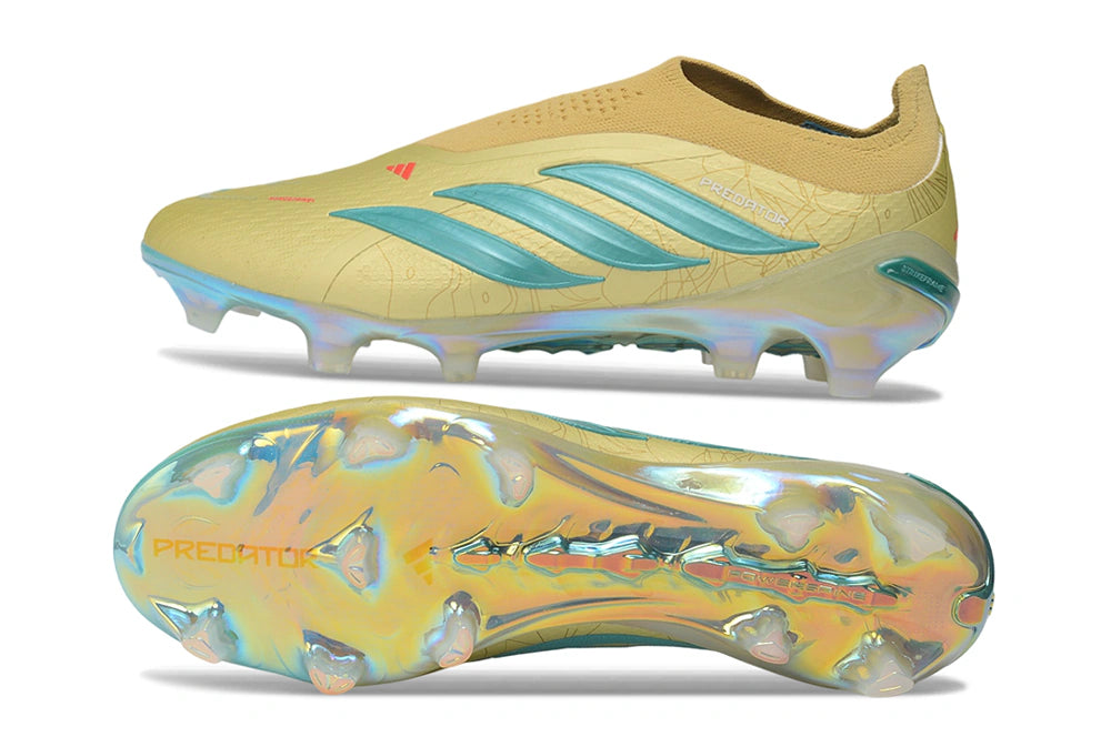 Chuteira Adidas Predator Laceless 26 Elite FG - Dourada