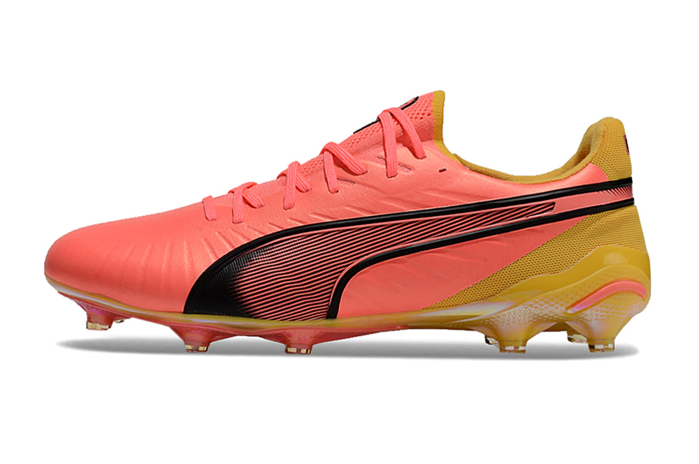 Chuteira Puma King Ultimate X FG - Laranja/Amarelo/Preto