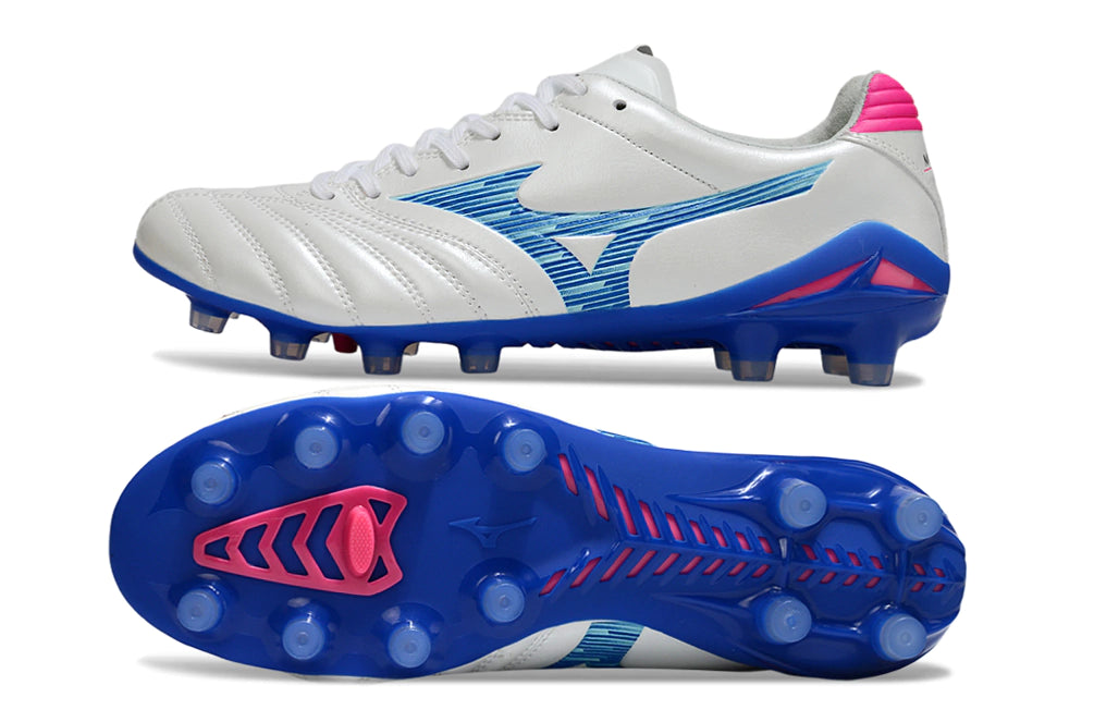 Chuteira Mizuno Morelia Neo 4 Campo - Branco/Azul
