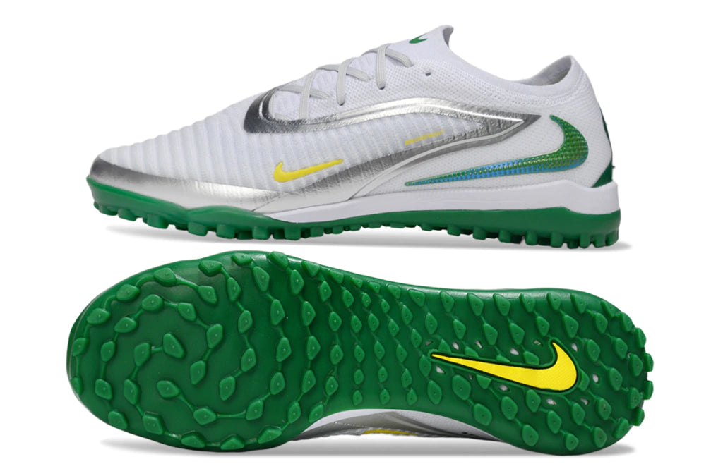 Chuteira Nike Phantom 6 Elite Society TF - Prata/Verde