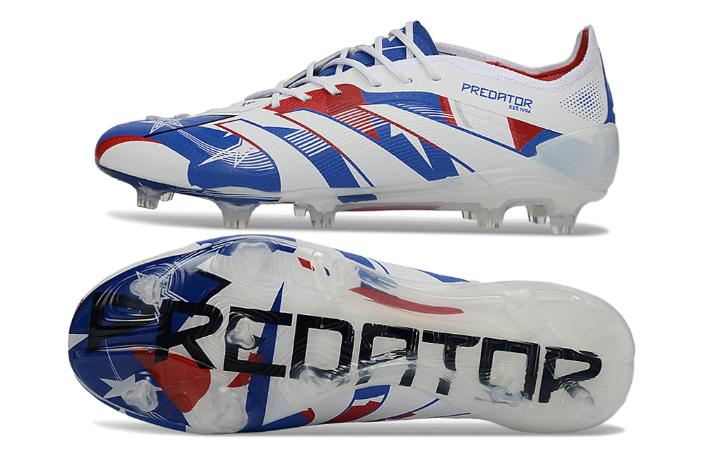 Chuteira Adidas Predator Elite 25 Campo FG - Branco/azul