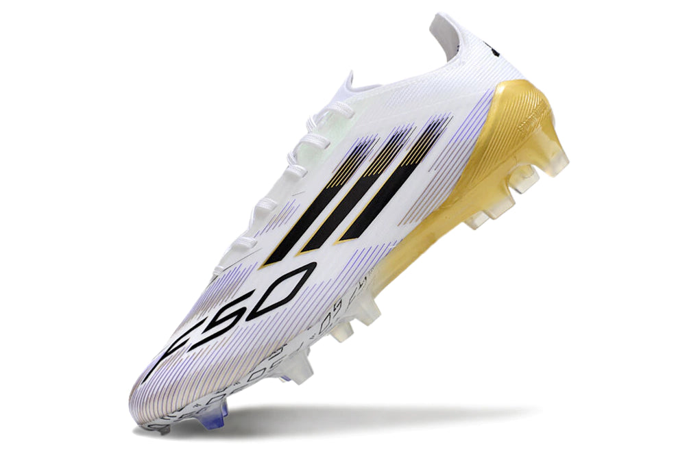 Chuteira Adidas F50 X Campo - Branco/Dourado/Preto