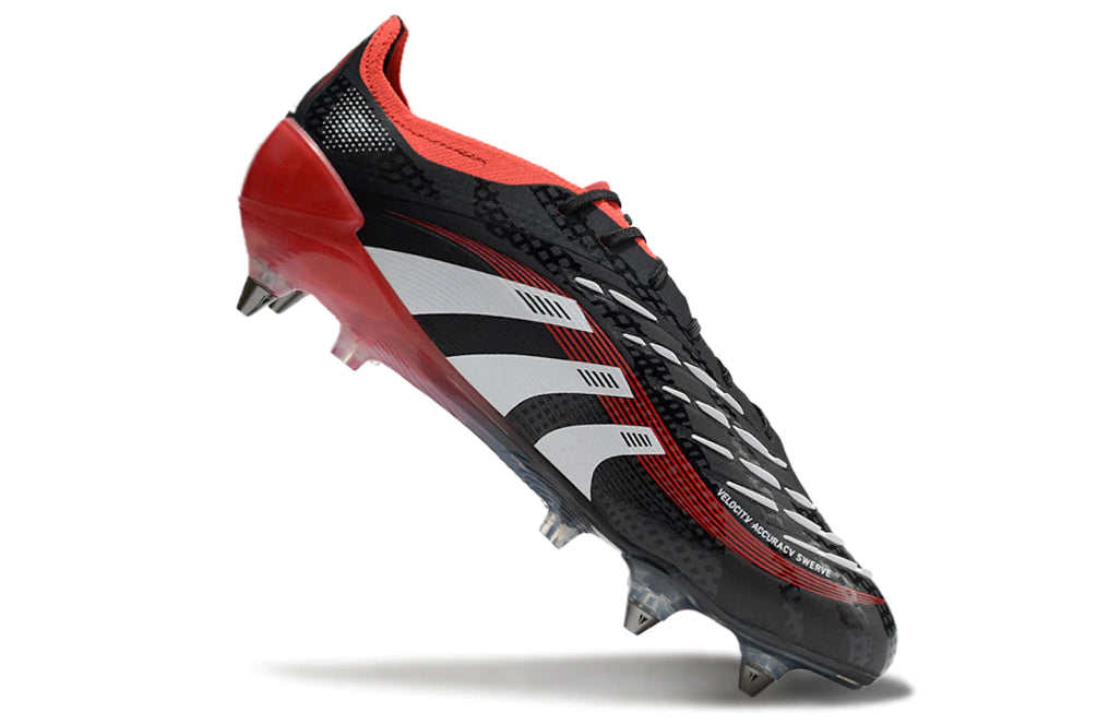 Chuteira Adidas Predator 25 Elite SG - Preto/Vermelho/Branco