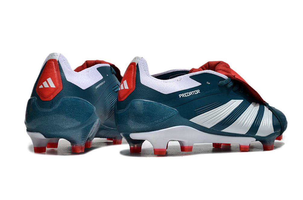 Chuteira Adidas Predator Elite Campo FG - Azul escuro/Branco/Vermelho