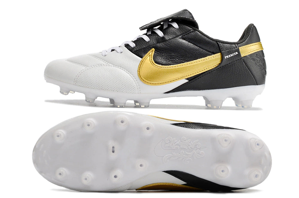 Chuteira Nike Premier 3 FG - Branco/Dourado