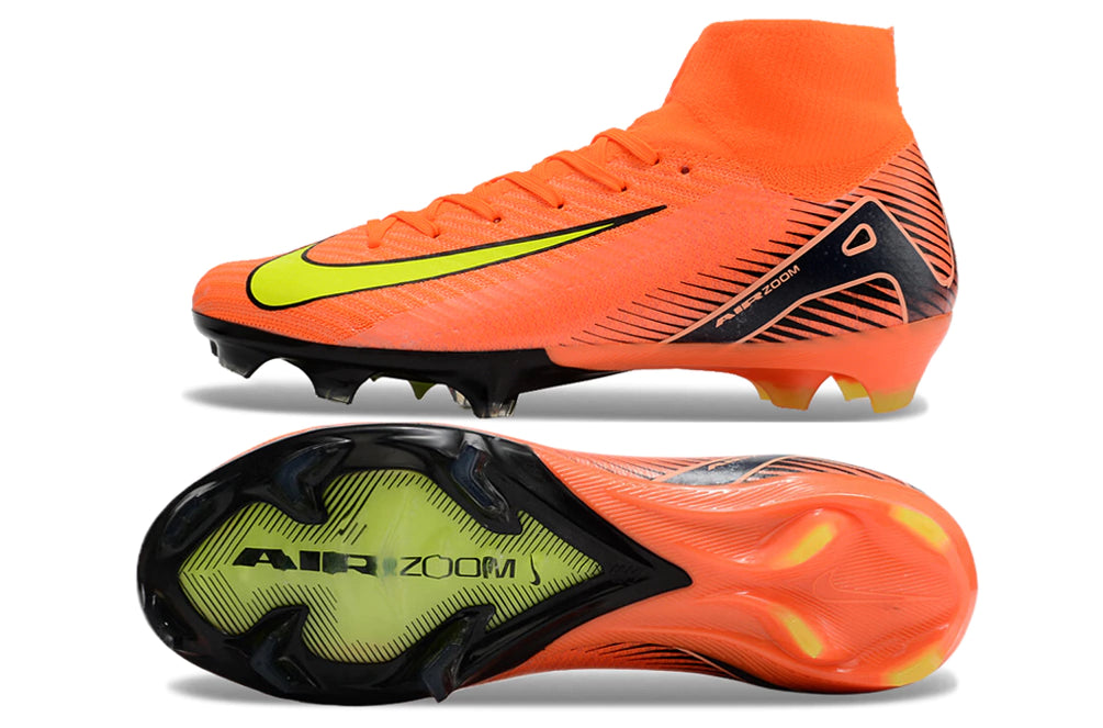 Chuteira Nike Air Zoom Mercurial Superfly 10 Elite Campo - Laranja/Amarelo