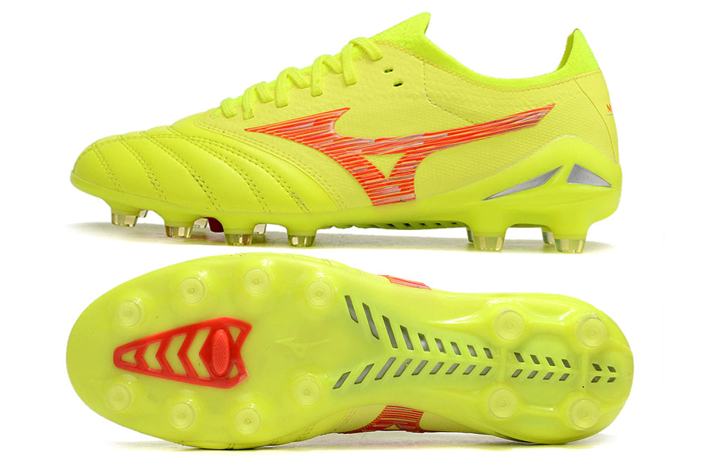Chuteira Mizuno Morelia Neo 3 Campo FG - Amarelo/Vermelho