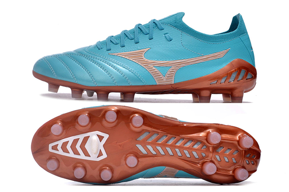 Chuteira Mizuno Morelia Neo 3 Campo FG - Azul/Marrom