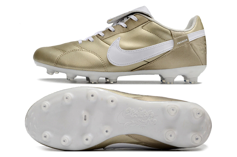Chuteira Nike Premier 3 FG - Dourado/Branco