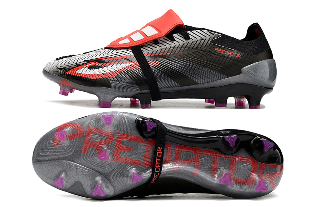 Chuteira Adidas Predstrike Elite Campo - Preto/Branco/Vermelho