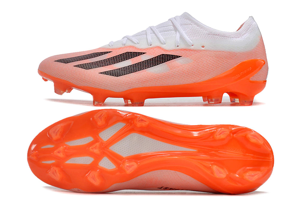 Chuteira Adidas X CrazyFast.1 FG - Branco/Laranja