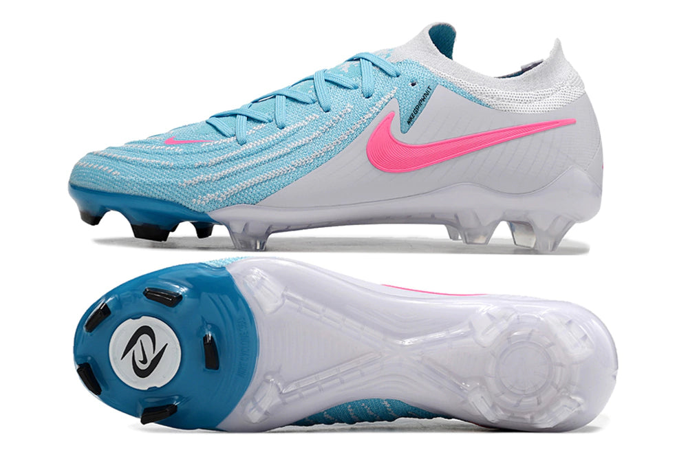 Chuteira Nike Campo Phantom GX2 Elite Campo FG - Branco/Rosa/Azul