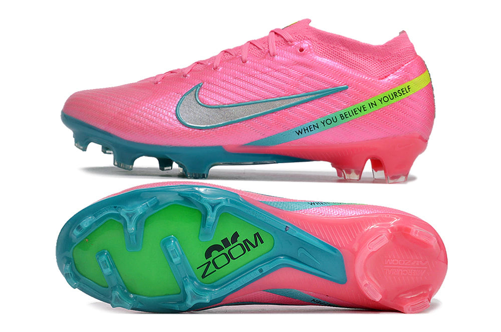 Chuteira Nike Air Zoom Mercurial Vapor 15 Elite FG - Rosa/Azul