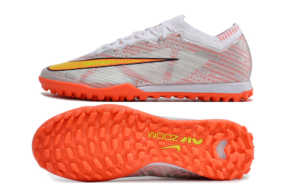 Chuteira Nike Mercurial Vapor 15 Elite Society - Branco/Laranja