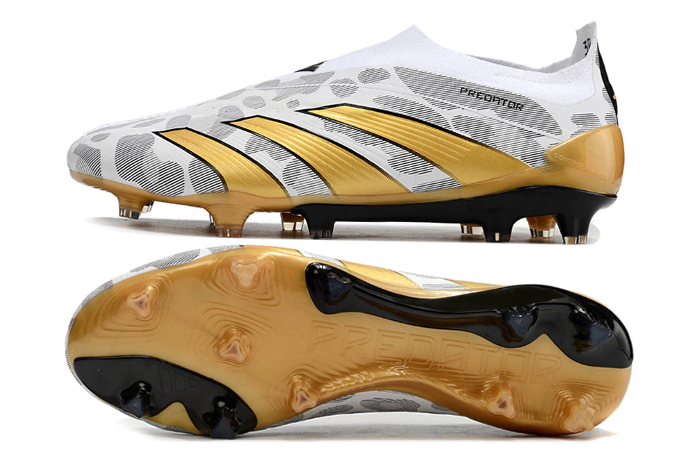 Chuteira Adidas Predstrike Elite Laceless Campo - Branco/Dourado