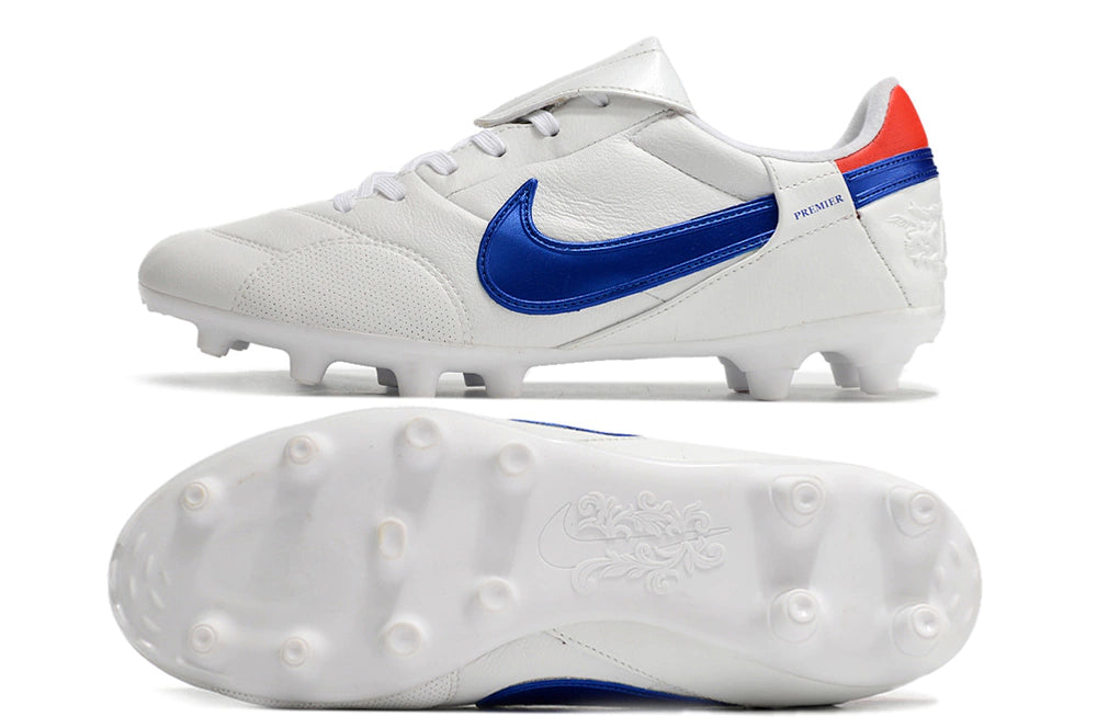 Chuteira Nike Premier 3 FG - Branco/Azul