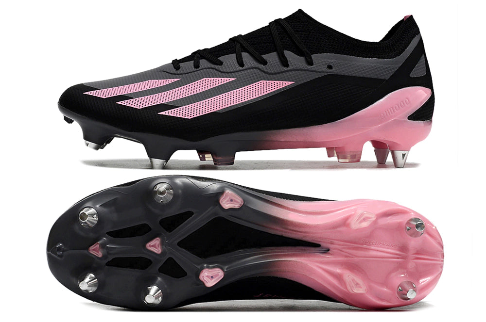 Chuteira Adidas X CrazyFast.1 SG - Preto/Rosa
