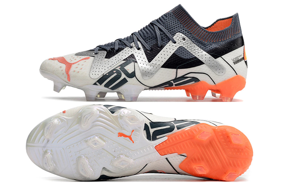 Chuteira Puma Future Ultimate FG - Branco/Laranja