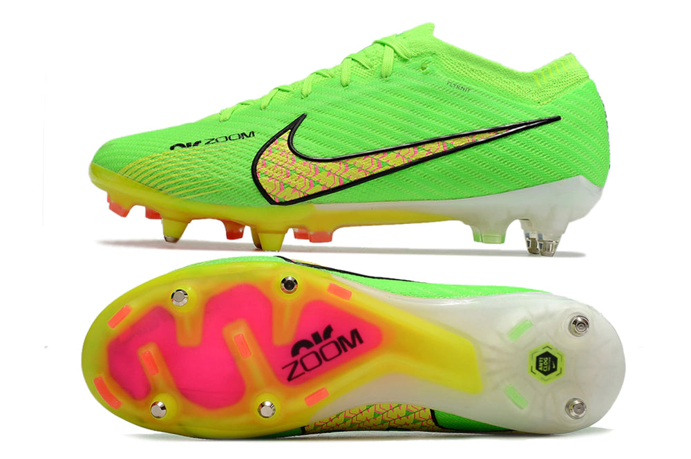 Chuteira Nike Air Zoom Mercurial Vapor 15 Elite SG - Verde/Laranja