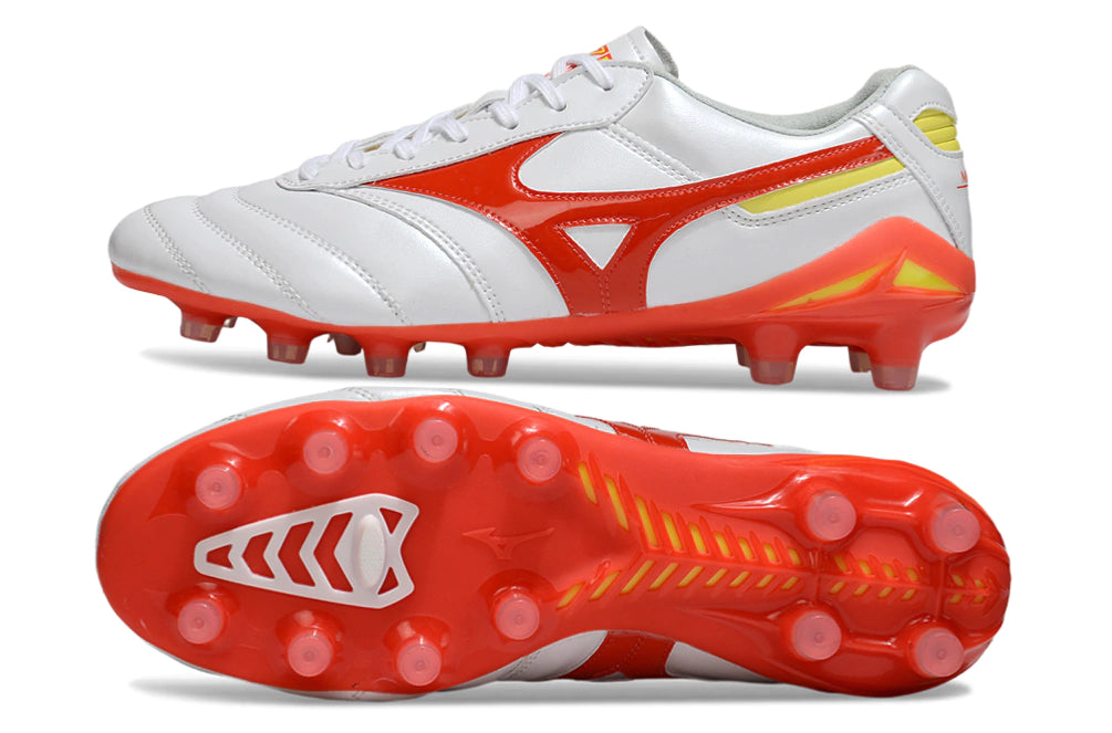 Chuteira Mizuno Morelia Neo Campo - Branco/Vermelho