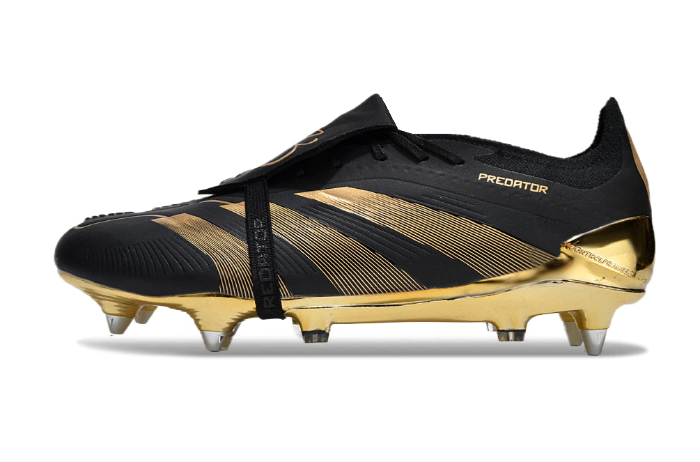 Chuteira Adidas Predator Elite Tongue SG - Dourado/Preto