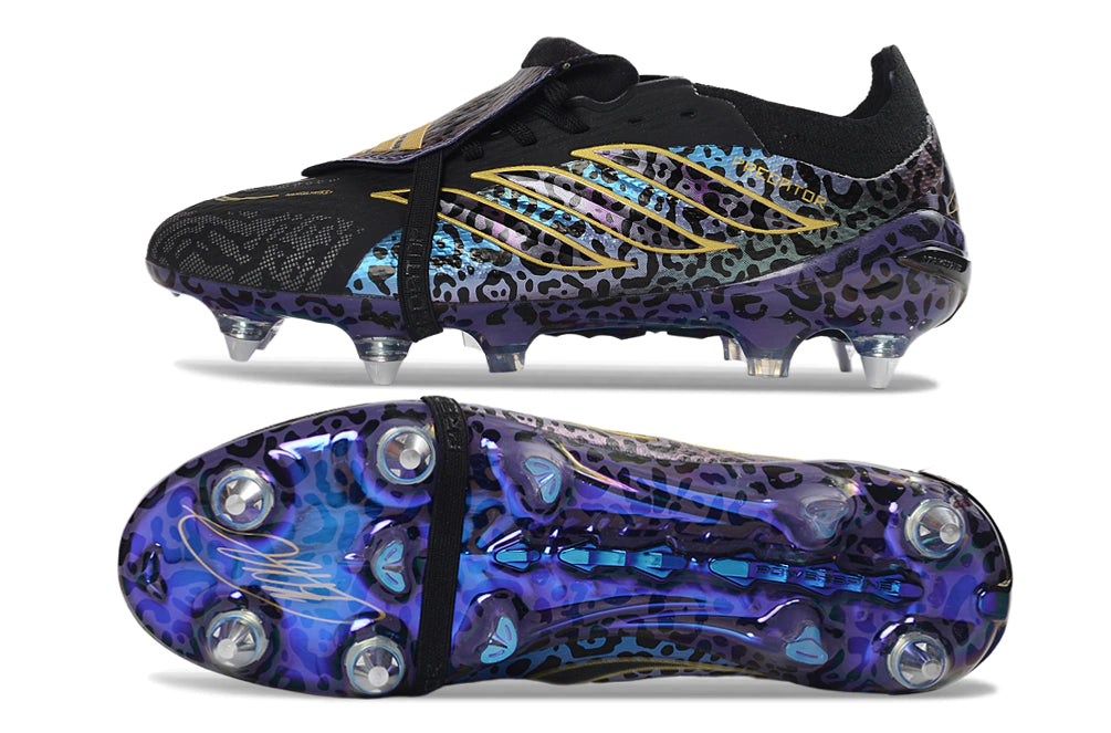 Chuteira Adidas Predator Tongue 26 Elite SG - Preto/Roxo