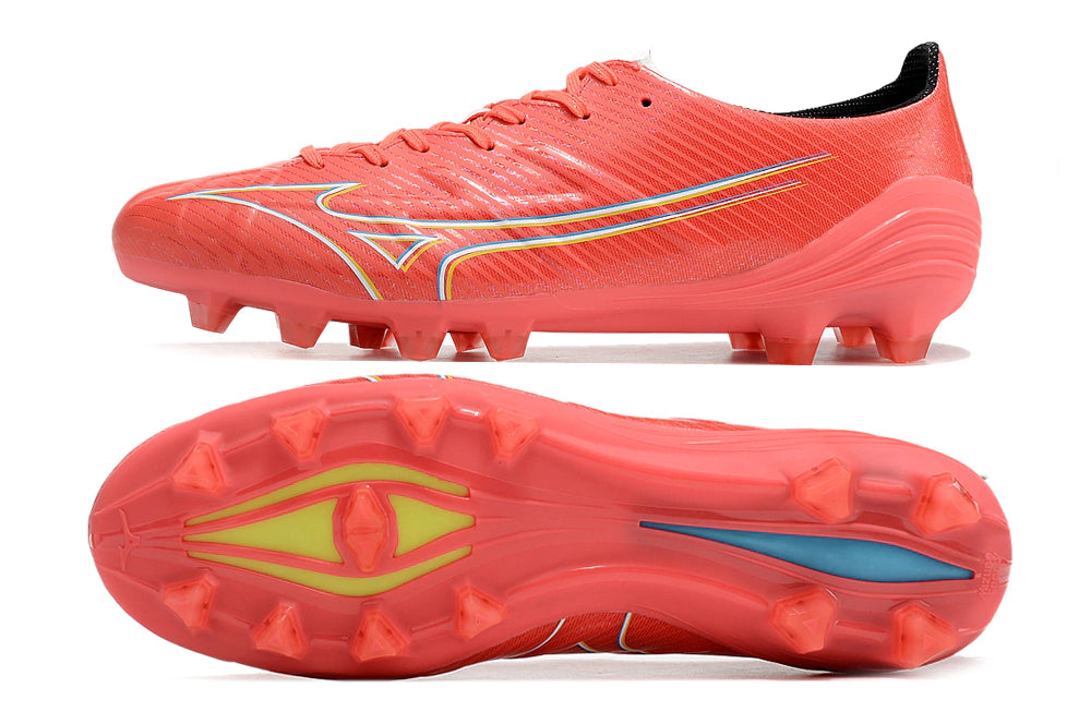 Chuteira Mizuno Alpha Japan FG - Vermelho/Branco