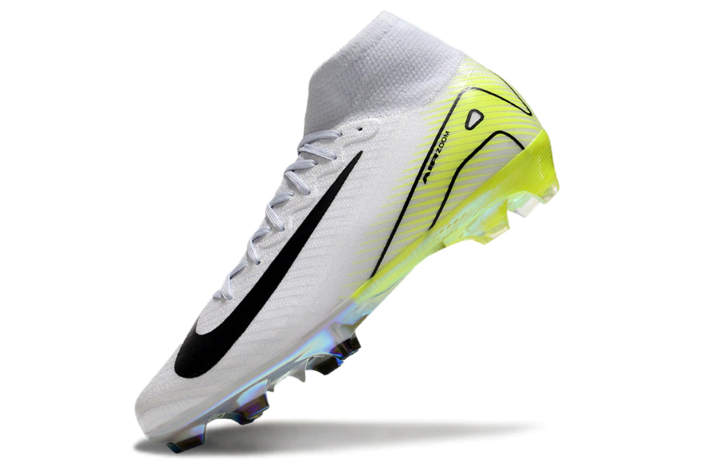 Chuteira Nike Air Zoom Mercurial Superfly 10 Elite Campo - Branco/Verde